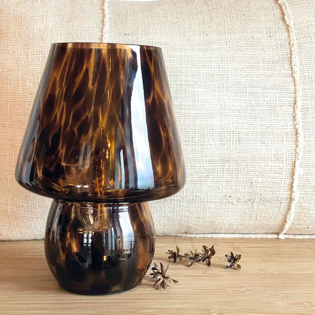 Lampe décorative léopard brun à piles D13,5 H18cm (à piles) Opjet Paris H23  - Boutique Pistache à Langon