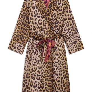 MANTEAU DOUBLE TROUBLE LEOPARD/BORDEAUX MALIPARMI H25