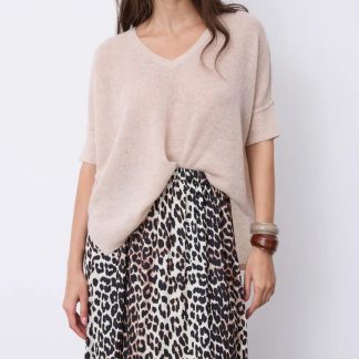 PULL FIN THESSE BEIGE CHINE' NOT SHY H25