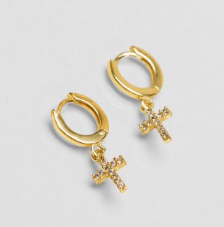 Mini Créoles Croix Noires Une à Une