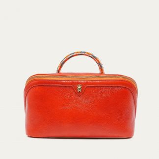 TROUSSE CHARLOTTE CUIR COQUILICOT CLARIS VIROT